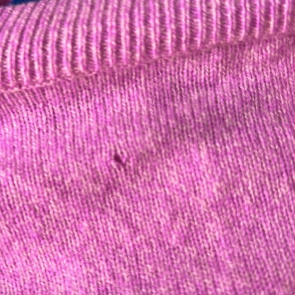 New J Crew SWEATER Violet Pink Cashmere DEFECT SZ Medium - Picture 6 of 6